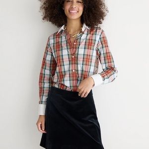 J. Crew Stretch Velvet Mini Skirt